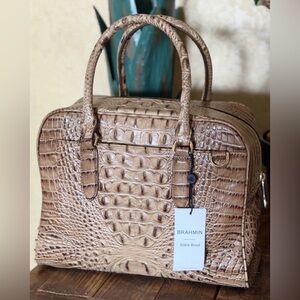 Brahmin Marissa Satchel Alden Road Toffee Shoulder Strap Leather NWT $345 FIRM$